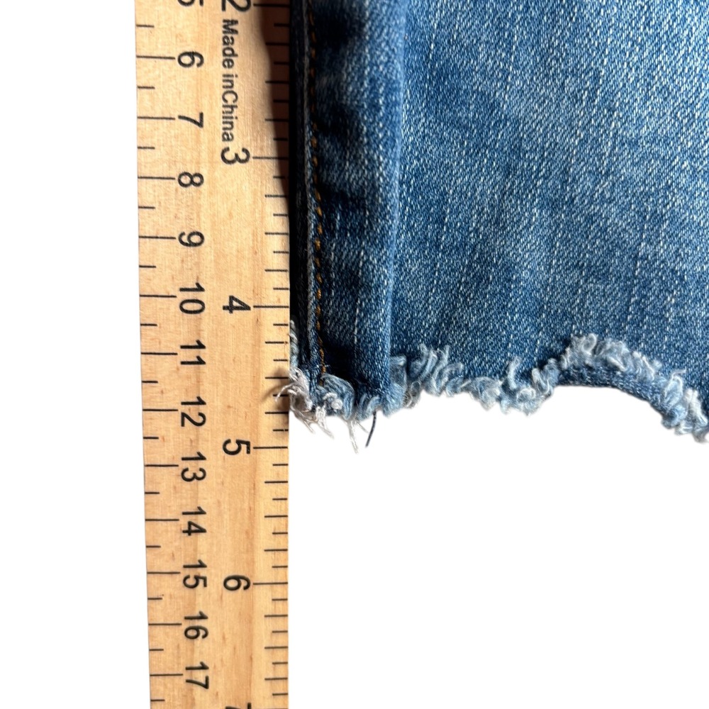 SEVEN 7 Jeans Women's Sz 14 Blue Denim Frayed Hem Weekend Shorts cutoffs Jorts - Picture 7 of 9